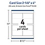 Avery Integrated Cards, 2-1/6" x 4", Matte White, 200/Box (95330)~#|#~0CCE3E8A-7CCB-4582-9B9F33D03EFE799A_sc7