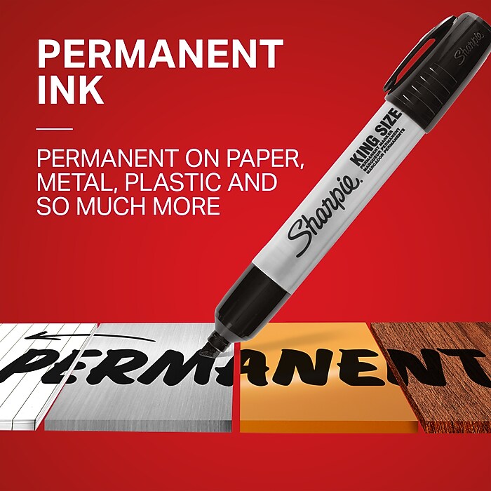 Sharpie King Size Permanent Marker, Chisel Tip, Red, Dozen (15002
