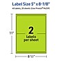 Avery Printable Rectangle Multipurpose Labels, 5" x 8-1/8", Bright Green, 40/Pack (94259)~#|#~0CD9E72C-3F60-413C-AA88B342C62B8D41_sc7