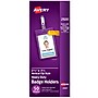 Avery Secure Top Heavy Duty Clip Style Name Badge Holders, 3 1/2" x 2 1/4", Clear Portrait Holders, 50/Box (2920)~#|#~0CE13623-456D-459B-9B7970E2DB57BA51_sc7
