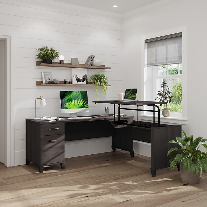 Bush Home Somerset 72W 3 Position Sit to Stand L Shaped Desk