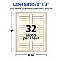 Avery Pearlized Ivory Rectangle Multipurpose Labels, 5/8" x 3", Ivory, 1600/Box (94214)~#|#~0CE83F92-6EE5-476B-A3C680B767C4EACB_sc7