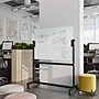 U Brands White Frosted Magnetic Glass Dry Erase Board, Double Sided Rolling Easel, Frameless, 47" x 35" (2368U00-01)~#|#~0CEC0118-B22B-4393-A8604A4A08D3C2DC_sc7