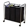 Household Essentials Rolling Triple Laundry Sorter with Removable Polyester Bags, Black (HH7044)~#|#~0CEC83AA-2D53-4F96-8005E6C0B23E3222_sc7