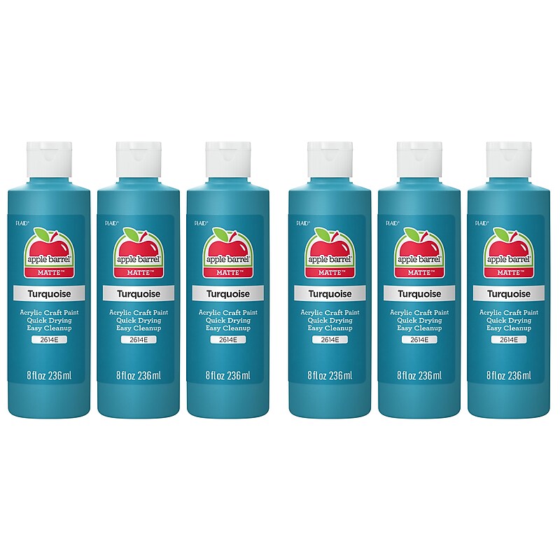 Apple Barrel Acrylic Paint Matte, 8oz., Turquoise, 6/Pack (APP2614E-6) image 1