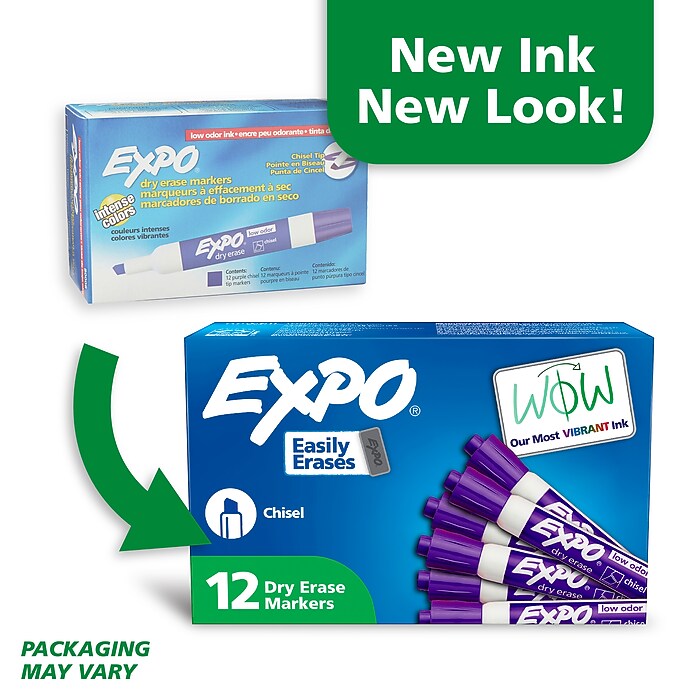 新政 天蛙 Spark Clear Dry Expo Tank Dry Erase Markers, Chisel Tip