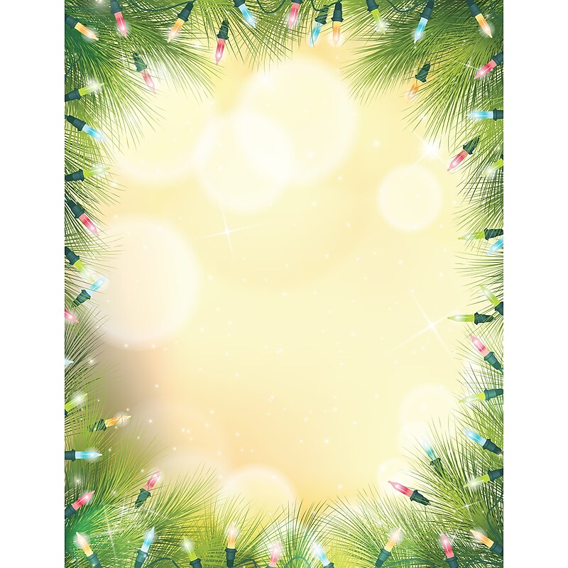 Great Papers! Stationery Letterhead Christmas Lights, Multicolor, 50 Sheets (2024034) image 1