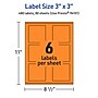 Avery Laser/Inkjet Multipurpose Square Labels, 3" x 3", Bright Orange, 480/Box (94101)~#|#~0D0997AC-D7A9-4324-B21BF04269DD1C48_sc7