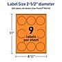 Avery Decorative Edge Multipurpose Labels, 2.5" Dia., Bright Orange, 360/Pack (94516)~#|#~0D0DEB40-C291-4807-B32A93944EB0CBE4_sc7
