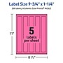 Avery Laser/Inkjet Rectangle Multipurpose Labels, 9.75" x 1.25", Bright Pink, 200/Pack (94262)~#|#~0D1011C4-CEA7-44D7-B055662BE7413CD1_sc7