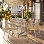 Flash Furniture Lila Indoor-Outdoor Table Set with 4 Chairs, 23.5" x 23.5", Aluminum/Beige (TLH24RD020BGCH4)~#|#~0D1277F8-13FB-42BD-92BE6FA34C292BA5_sc7