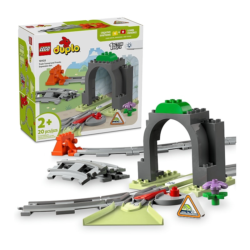 LEGO DUPLO Town Train Tunnel and Tracks Expansion Set, 20 Pieces (10425) image 1