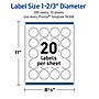 Avery Waterproof Round Laser Multipurpose Labels, 1-2/3" Dia., White, 200/Pack (19479399432)~#|#~0D2317D9-6701-4C04-885F42CFBB7BEF2B_sc7