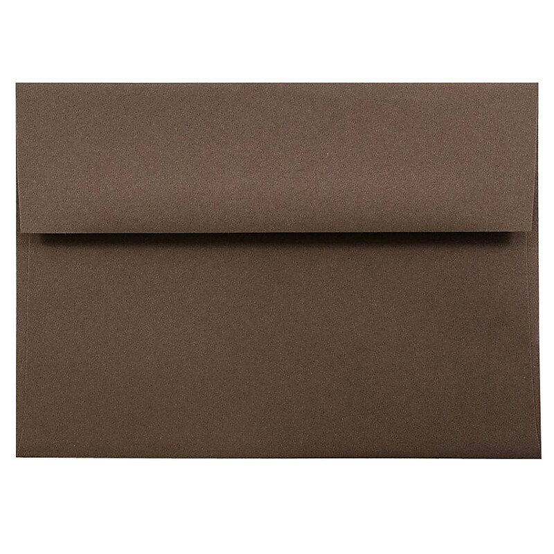 JAM Paper A7 Invitation Envelope 5 1/4" x 7 1/4", Chocolate Brown, 100/Pack (233711d) image 1