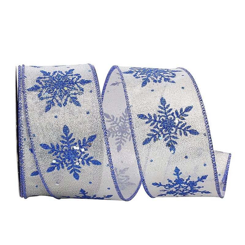 JAM Paper Ribbon, Silver/Blue Glitter (52640348429) image 1