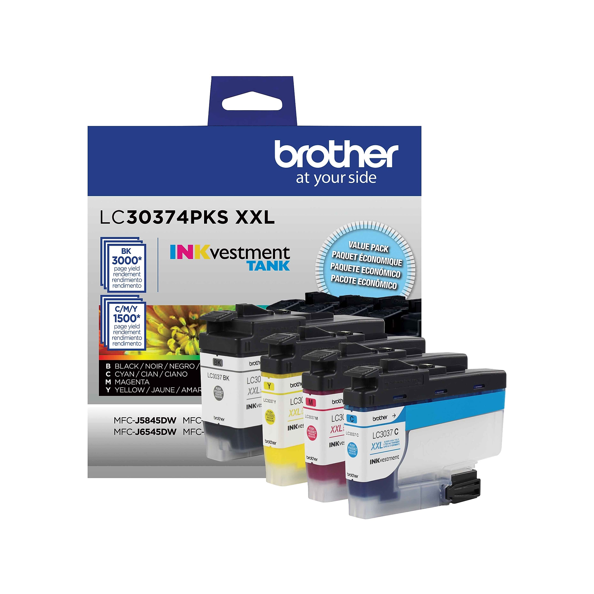 Brother LC30374PKS XXL Black/Cyan/Magenta/Yellow Super High Yield Ink Cartridges, 4/Pack Sansujyuku sansujyuku.com