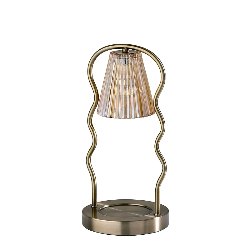 Simplee Adesso Chiara Candlewarmer 13.5" Halogen Table Lamp, Antique Brass (SL1192-21) image 1