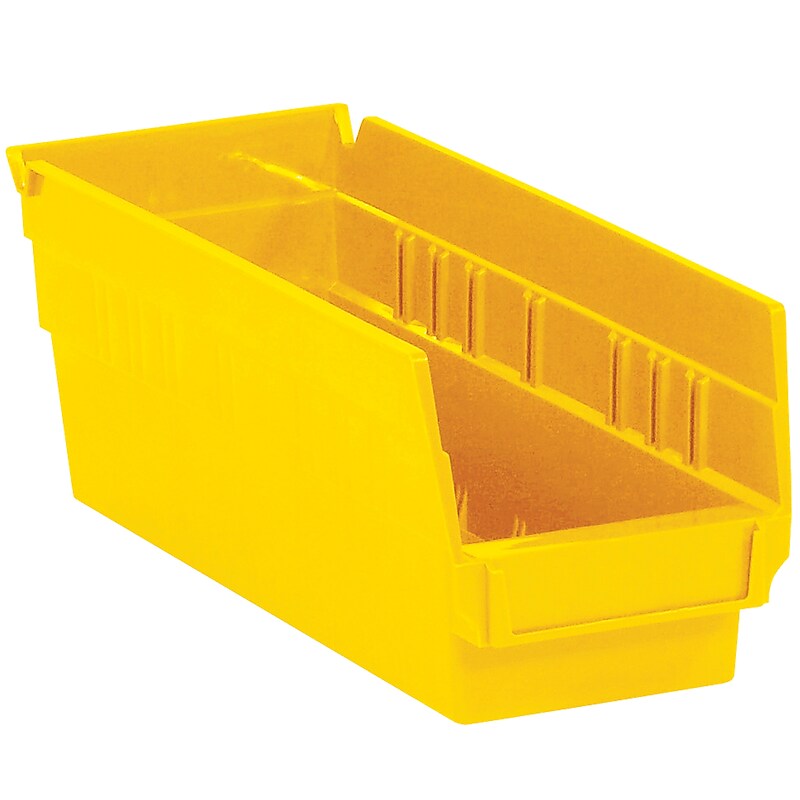 Quill Brand Small Plastic Storage Bin, 11.625" x 4"x 4.12", Yellow, 36/Carton (BINPS102Y) image 1