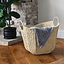 Household Essentials Woven Storage Wicker Basket with Handles, Cream (ML-4130)~#|#~0D540831-C2D8-4519-8A6404BC7714354B_sc7
