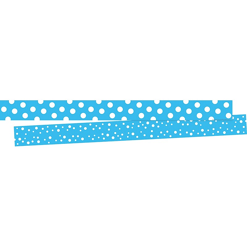 Barker Creek Double-Sided Border, 35" x 3", Dot to Dot Pool Blue, 24/Pack (4435) image 1