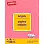 Staples Brights Multipurpose Paper, 24 lbs., 8.5" x 11", Pink, 500/Ream (20106)~#|#~0D5940A2-9365-4C7D-961AF51EC073F16C_sc7