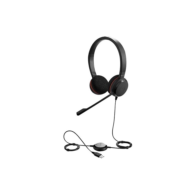 Jabra Evolve 20 USB-A Noise Canceling Stereo Computer On-Ear Headset, MS Certified (4999-823-189-01) image 1