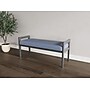 Lesro Weston 2-Seat Bench, Chambray Light Navy/Pewter (WS2001.WPW-01CHLN)~#|#~0D59AFF1-5B05-4B65-ABC1216C73824A8E_sc7