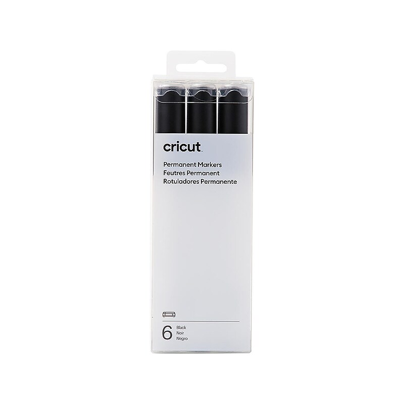 Cricut Die Cutting Permanent Marker, Black, 6/Pack (2008877) image 1