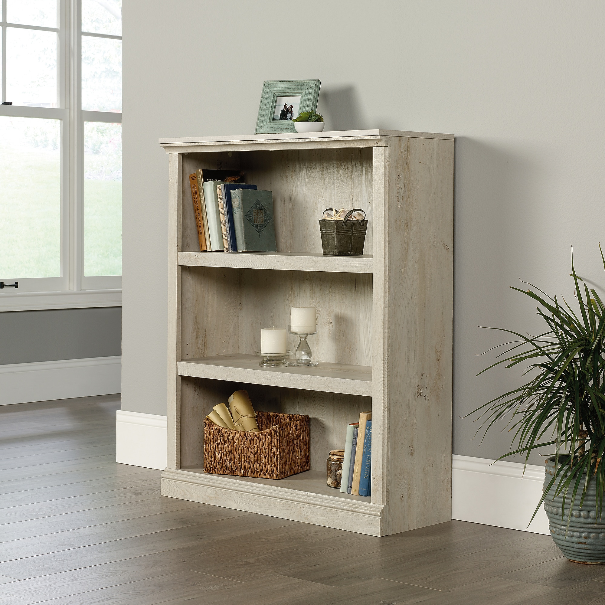Sauder Select 44″H 3-Shelf Bookcase, Chalked Chestnut (423032) Sansujyuku sansujyuku.com