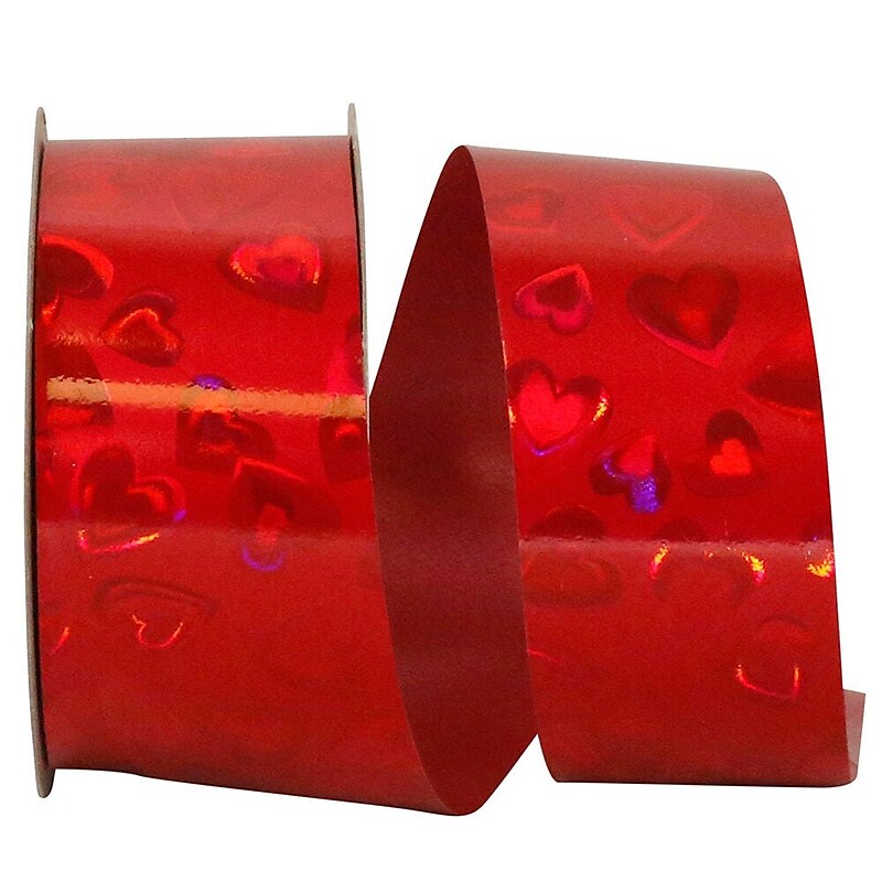 JAM PAPER Valentine's Day Hearts Ribbon, Red (52640340653) image 1