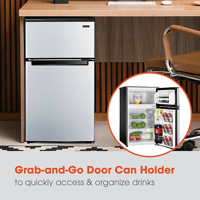 Magic Chef Mini Refrigerator w/Freezer, 3.1 Cu. Ft., Stainless
