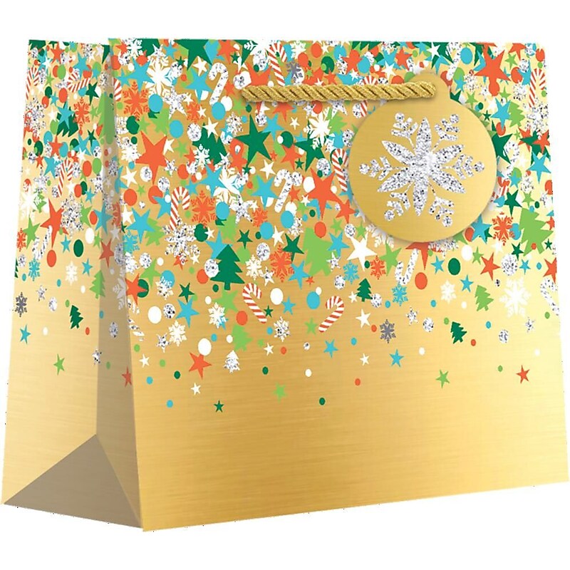 JAM Paper Christmas Party Gift Bags, Assorted Colors, 120/Pack (526BXTT7201) image 1