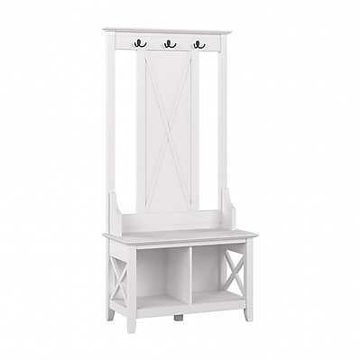 Bush Furniture Key West Hall Tree with Shoe Storage Bench - Thumbnail 2