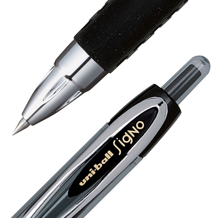 Uni-Ball Signo TSI Erasable Pens, Black Ink, Medium Point, 5-Pack - Thermo-Sensitive Erasable Rollerball