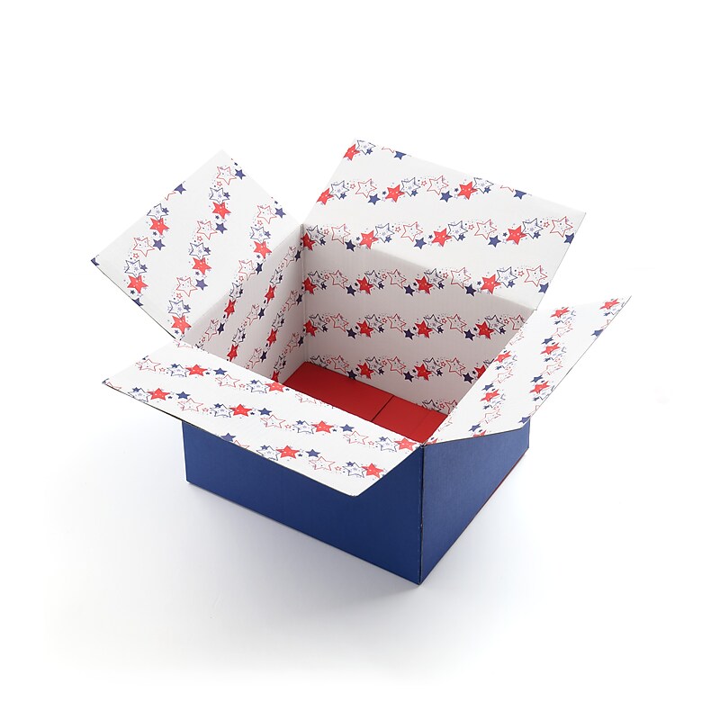 10" x 12" x 8" Shipping Box, 200# Mullen Rated, Decorative Celebration, 2/Pack (2022026) image 1