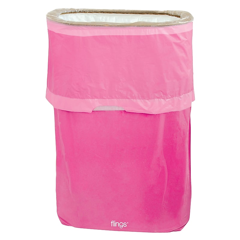 Party City Plastic Indoor/Outdoor Trash Can, 13 Gallon, Bright Pink (AM130109-103-NS) image 1