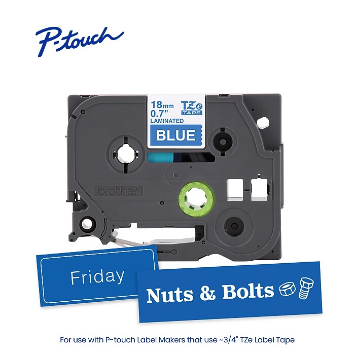 Brother P-touch Laminated Label Tape, 3/4