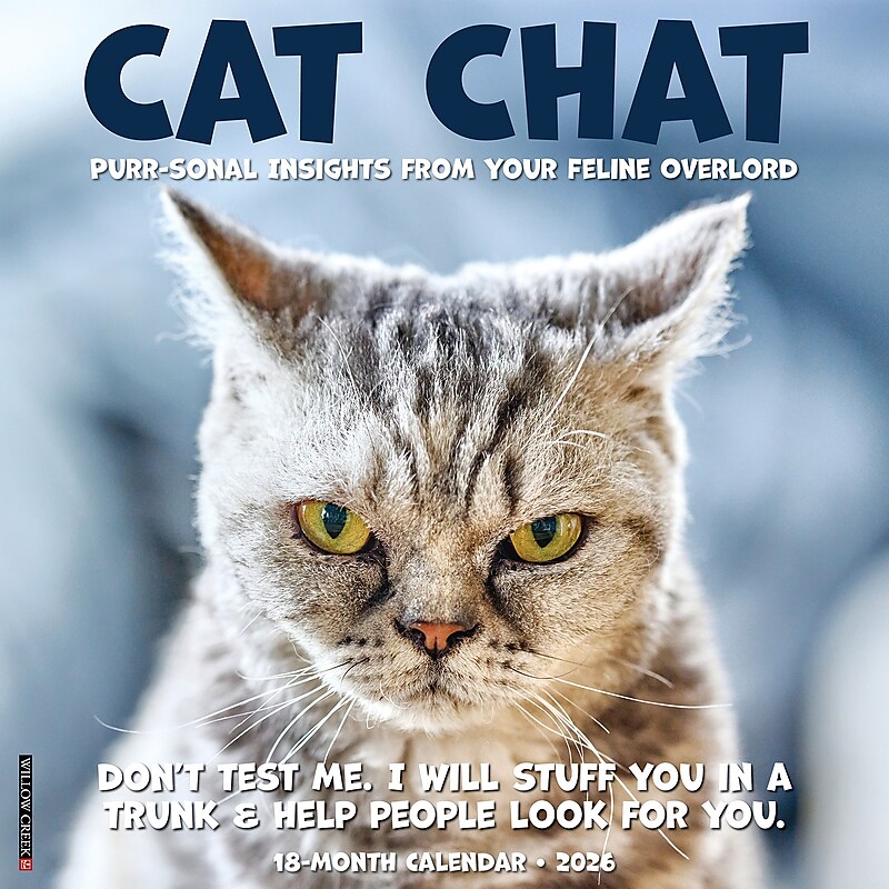 2026 Willow Creek Cat Chat 12" x 12" Monthly Wall Calendar (55700) image 1