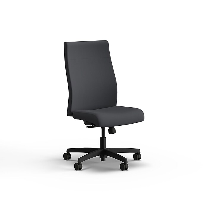 HON Ignition 2.0 Armless Vinyl Swivel Task Chair, Black (HIWMUL.Y1