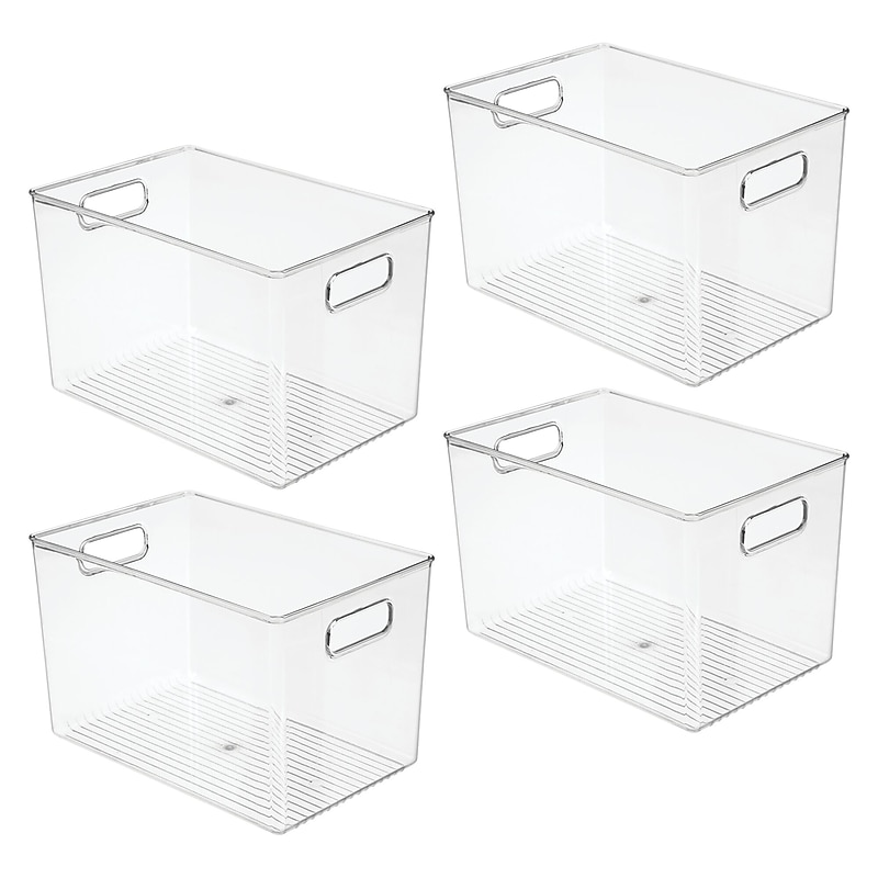 iDESIGN Plastic Storage Bin, 7.75" x 8"x 12", Clear, 4/Pack (28105M4) image 1
