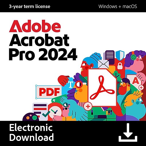 Adobe Acrobat Pro 2024 for 1 User, Windows and macOS