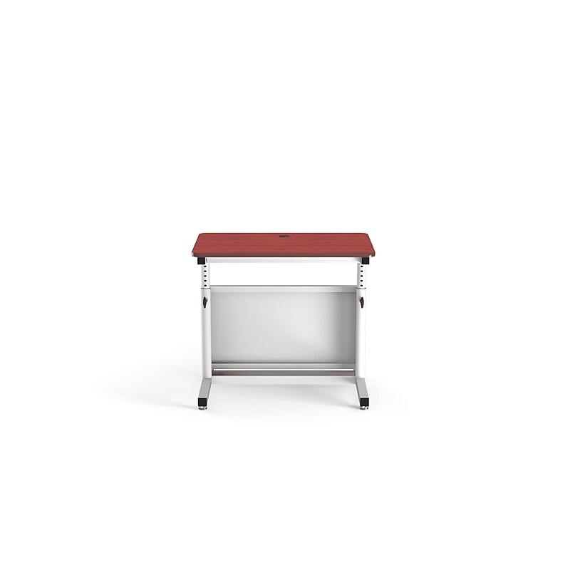 VersaDesk Deluxe 36"W Manual Adjustable Standing Computer Table, Cherry/White (CTL3624-WC) image 1