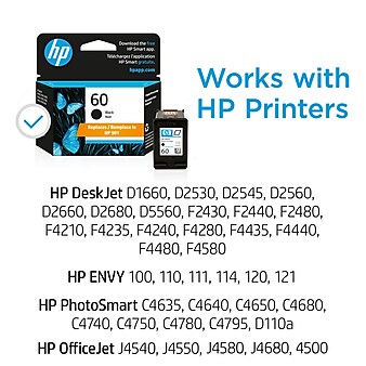 HP 60/901 Black Standard Yield Ink Cartridge (CC640WN)