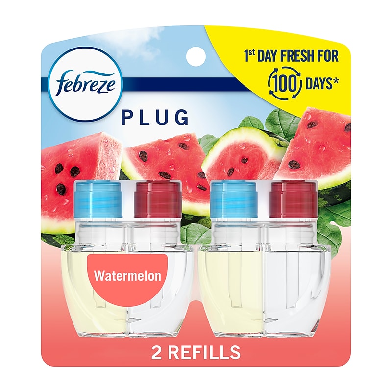 Febreze Plug In Oil Warmer Refill, Watermelon Scent, 0.87 oz., 2/Pack (11425) image 1