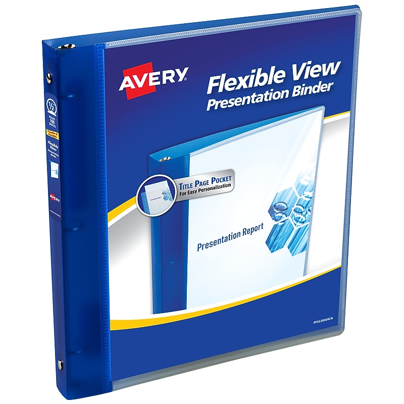 Avery 1/2" 3-Ring Flexible Poly Binders, Blue (17670) image 1