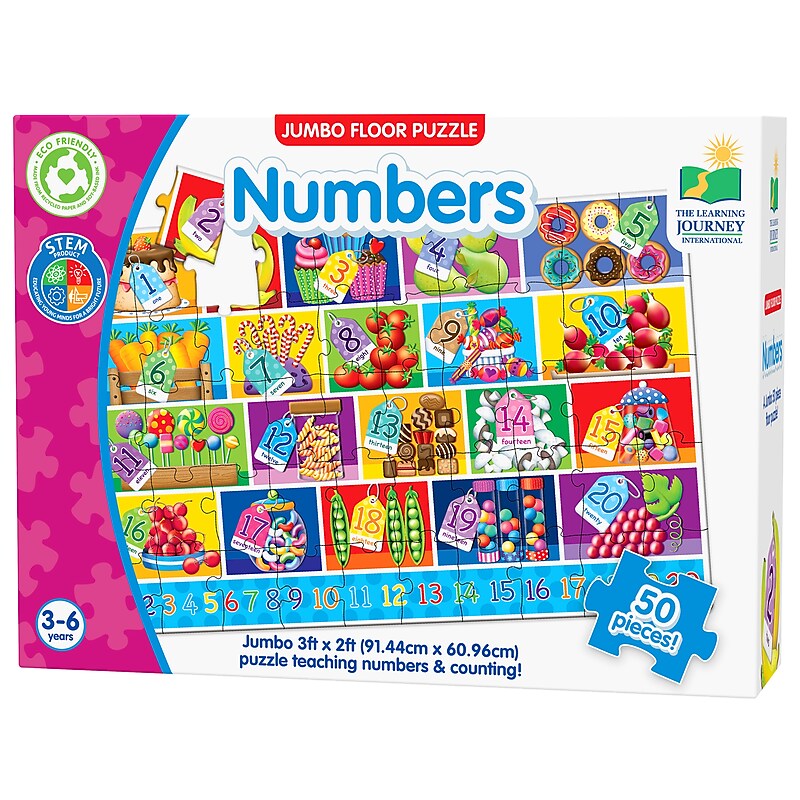 The Learning Journey 50-Piece Jumbo Floor Puzzles Numbers (LJI437421) image 1