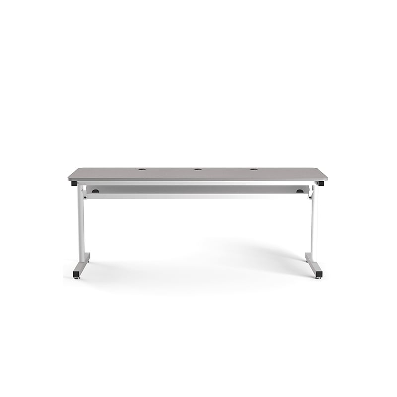 VersaDesk 72"W Basic Computer Table, Grey/White (BCT7224-WG) image 1