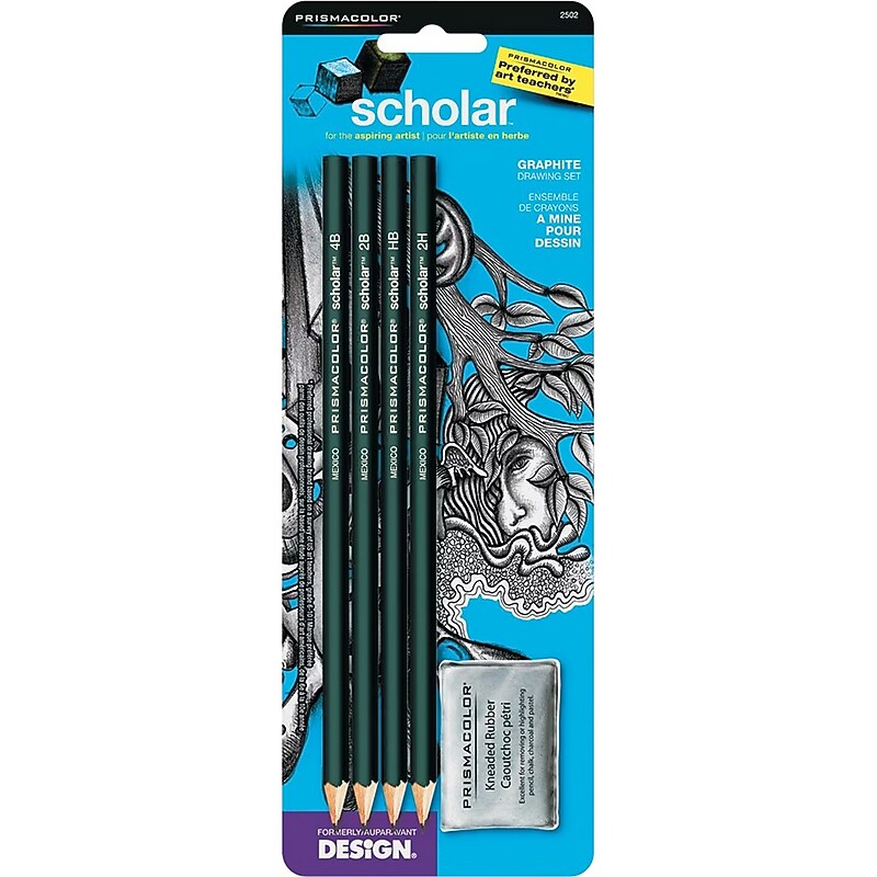 Prismacolor Scholar Pencil Graphite, Green, 4/Set (SAN2502) image 1