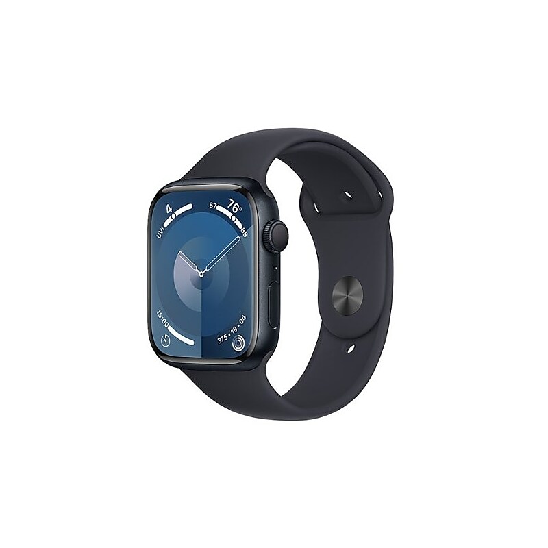 Apple Watch Series 9 (GPS) Smartwatch, 45mm, Midnight Aluminum Case with Midnight Sport Band, M/L (MR9A3LW/A) image 1