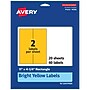 Avery Laser/Inkjet Rectangle Multipurpose Labels, 11" x 4.25", Bright Yellow, 40/Pack (94266)~#|#~0DFFBA8E-904E-498B-8980A996969864F0_sc7